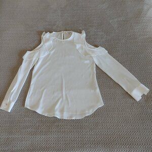 Women's Calvin Klein Long Sleeve Cold Shoulder Top - Size XS - Color White